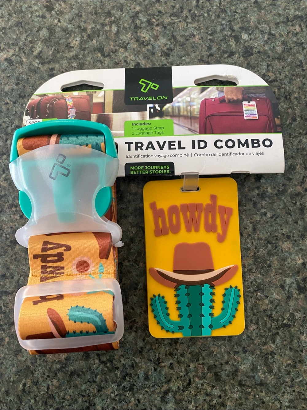 NWT Travelon Howdy Cowboy Luggage Tag & Strap Set